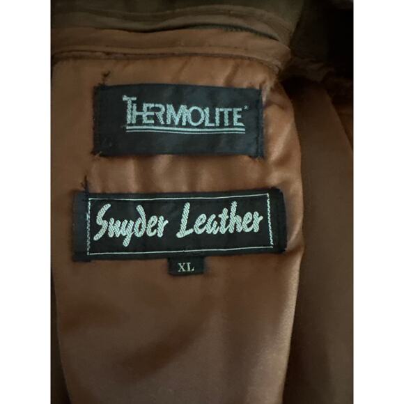 Vintage Snyder Leather Men's Size XL Thermolite Brown Leather Aviator Jacket - Picture 5 of 15